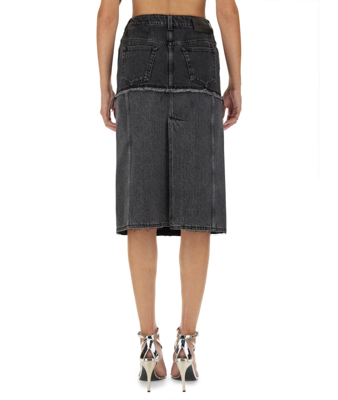 ALEXANDER MCQUEEN Черная полиэстеровая юбка миди, фото 3