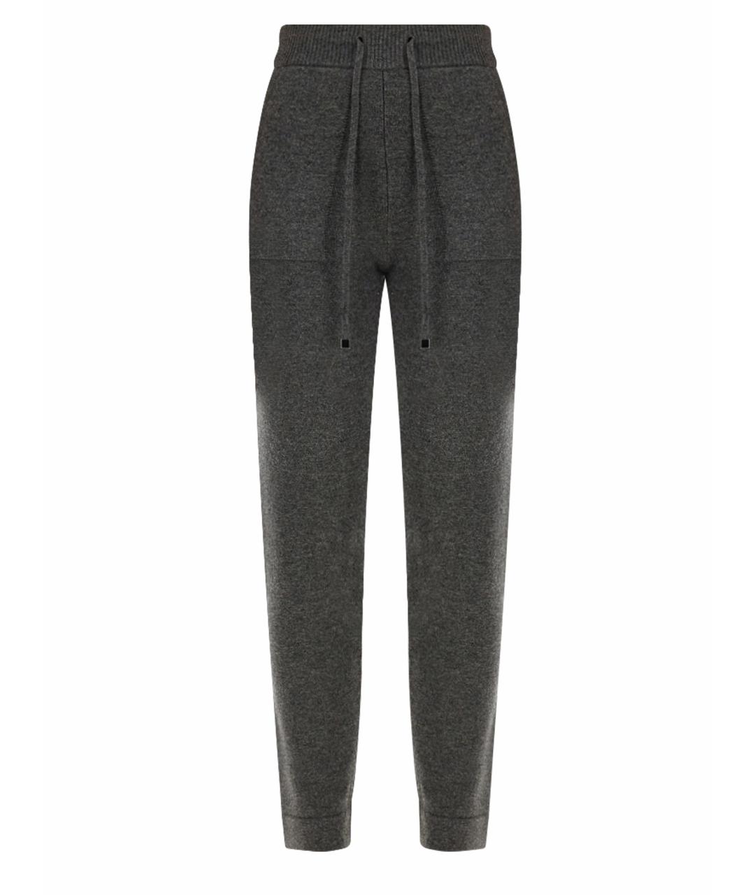 'S MAX MARA Серые шерстяные прямые брюки, фото 1