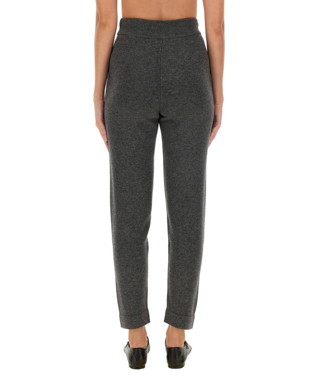 'S MAX MARA Серые шерстяные прямые брюки, фото 3