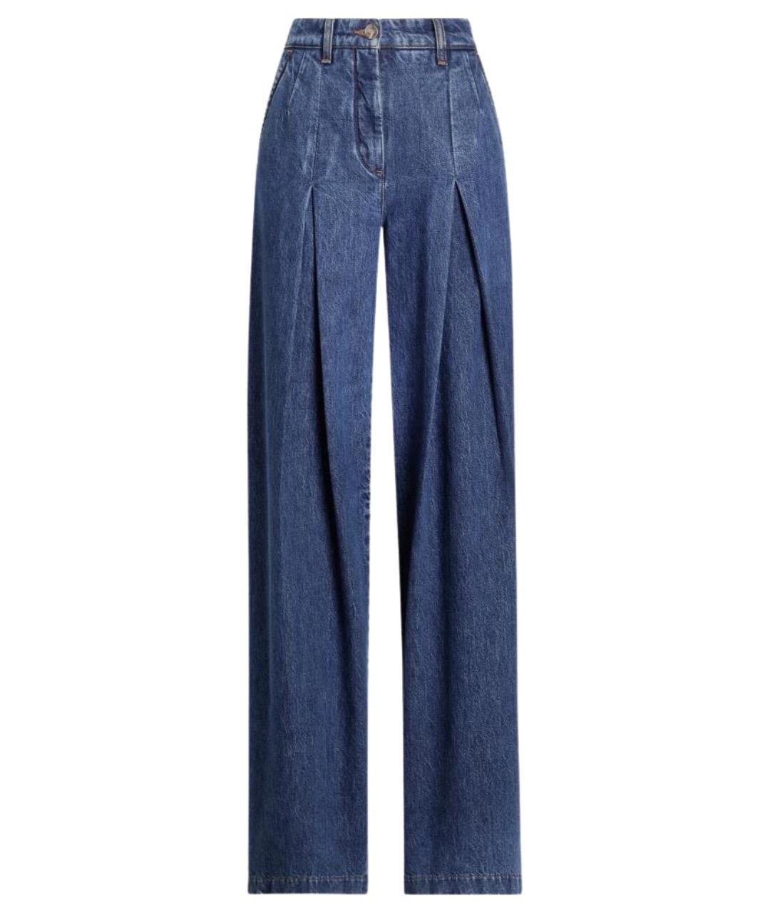 DOLCE&GABBANA Синие хлопковые прямые джинсы, фото 1