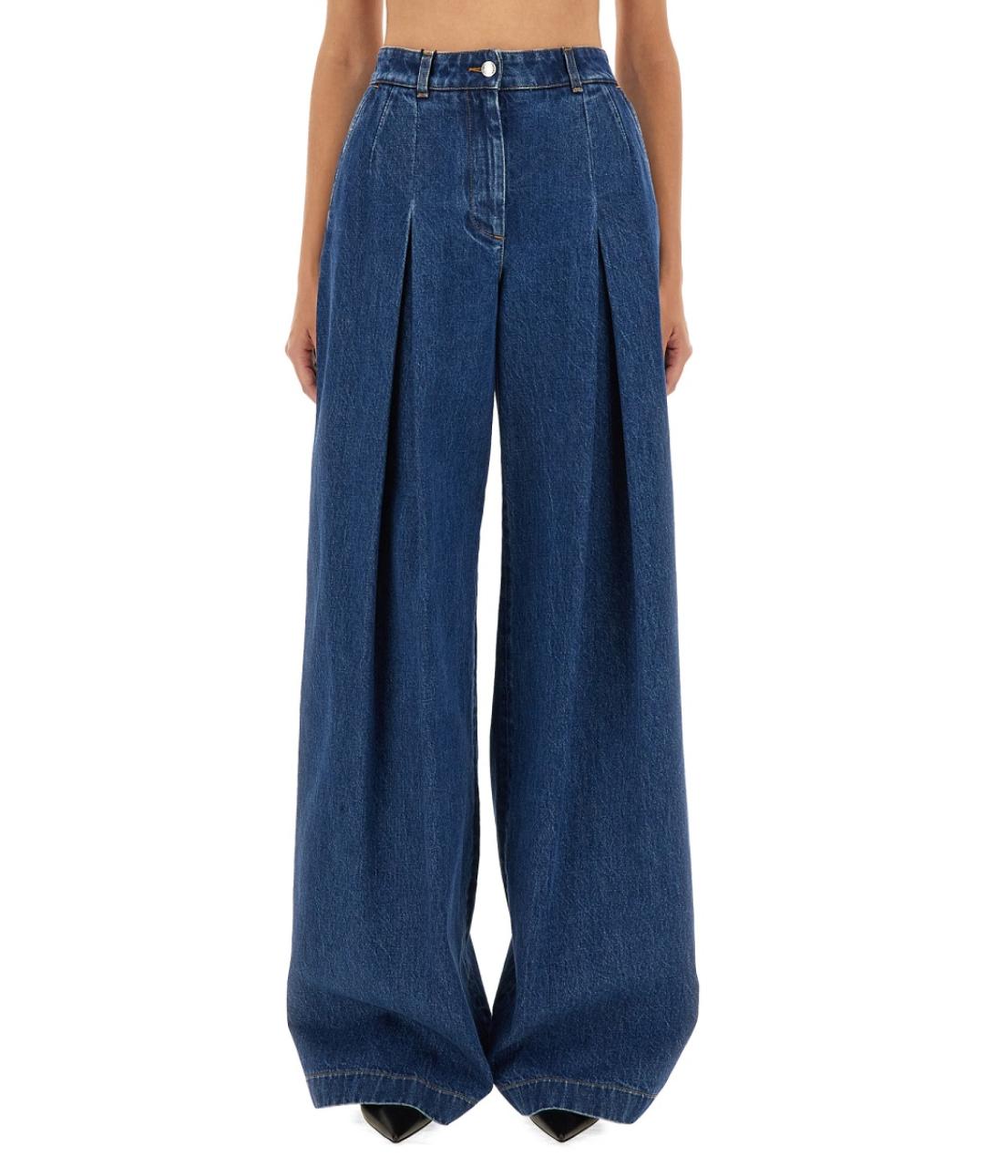 DOLCE&GABBANA Синие хлопковые прямые джинсы, фото 5