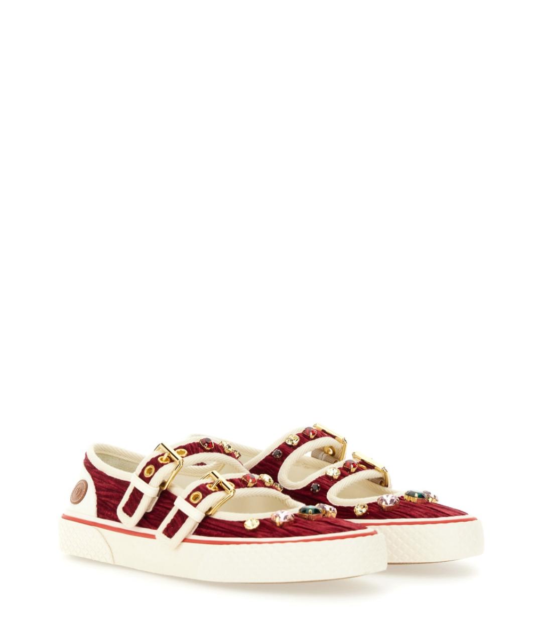 VALENTINO Бордовые синтетические кроссовки, фото 2