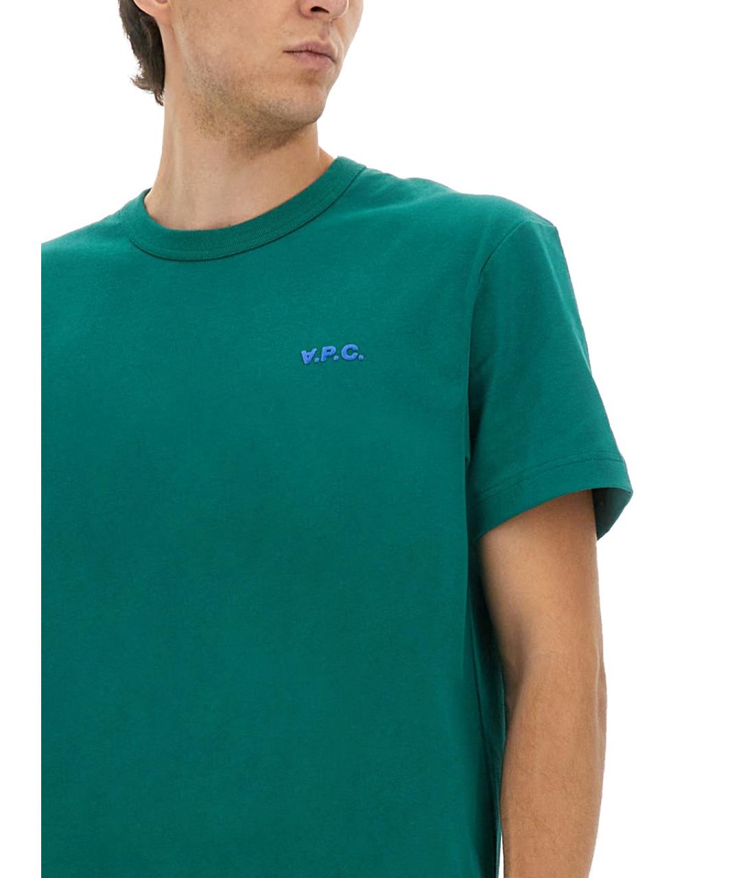 A.P.C. Зеленая хлопковая футболка, фото 5