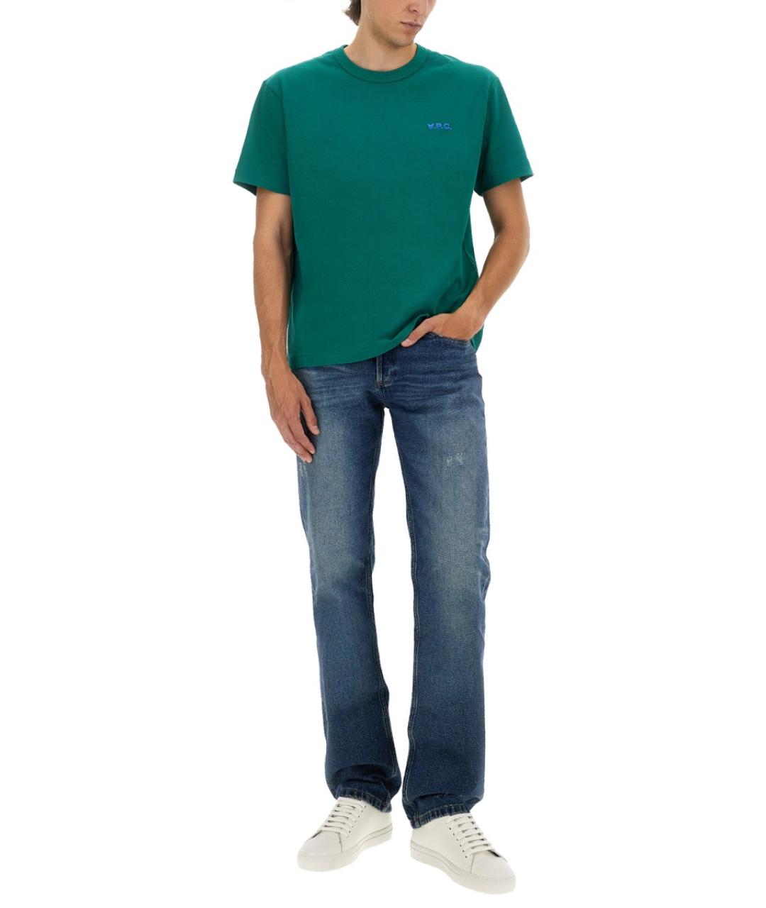 A.P.C. Зеленая хлопковая футболка, фото 3