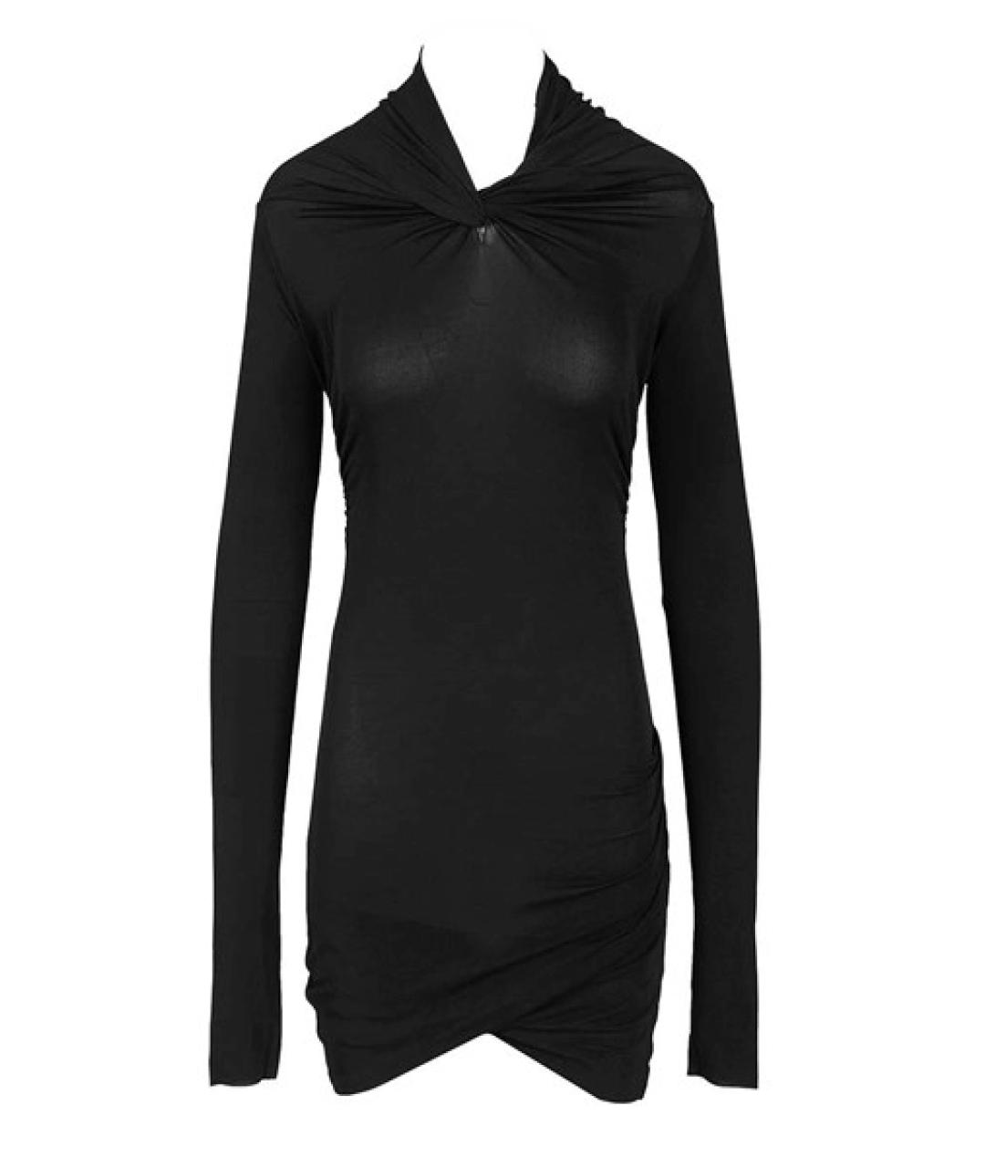 RICK OWENS Черное вискозное повседневное платье, фото 1