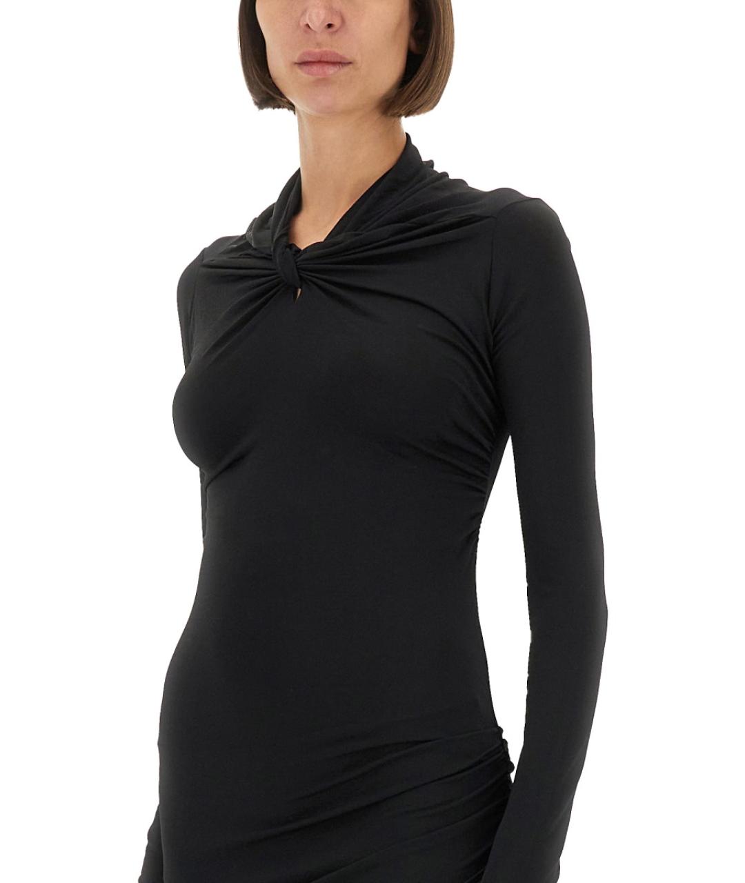 RICK OWENS Черное вискозное повседневное платье, фото 3