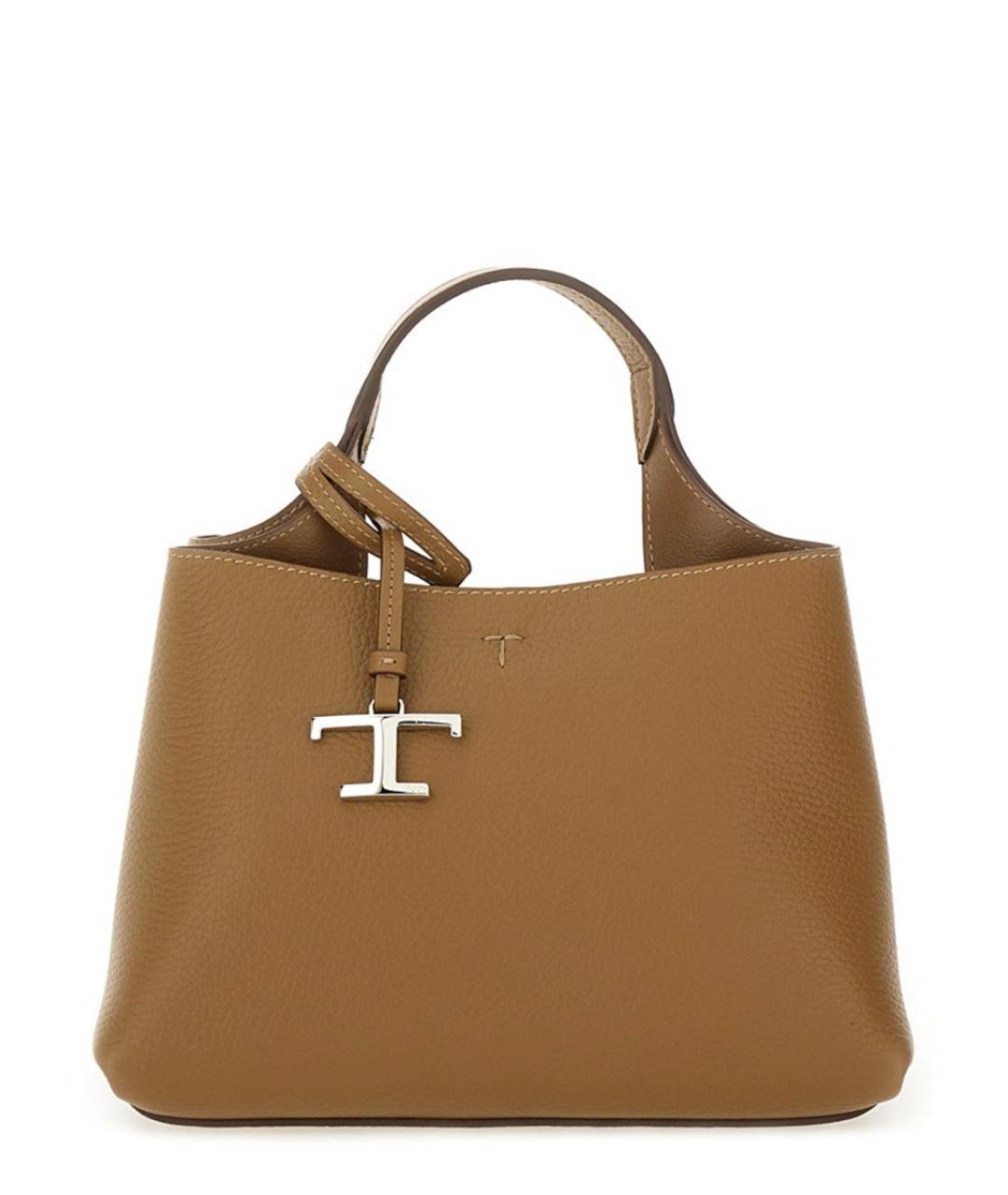 TOD'S Коричневая кожаная сумка тоут, фото 1