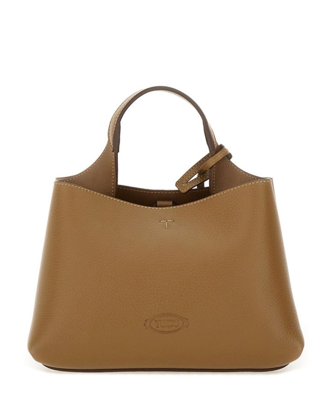 TOD'S Коричневая кожаная сумка тоут, фото 3