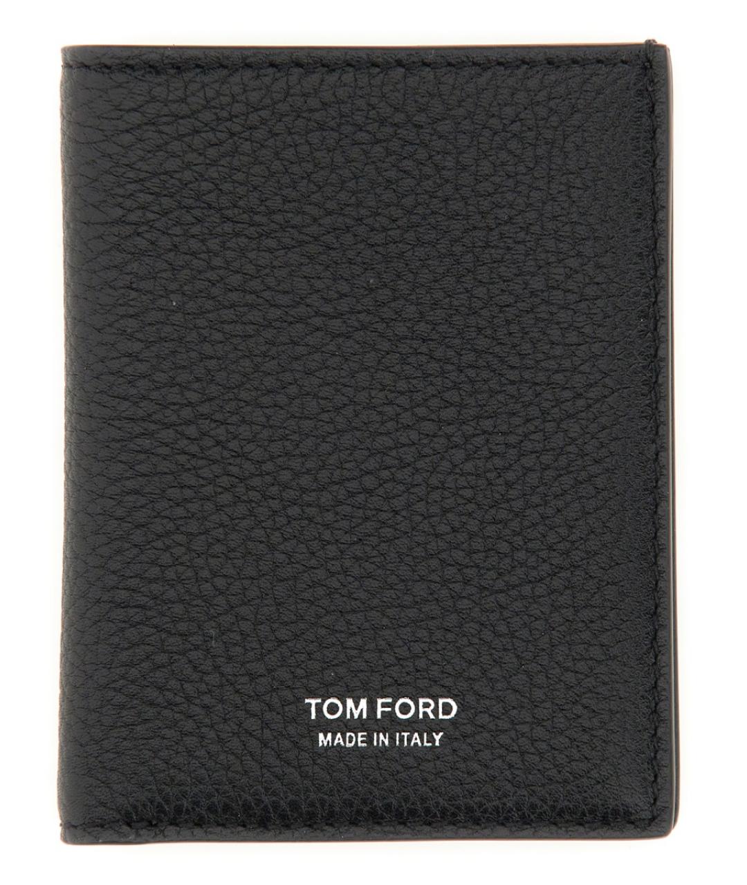 TOM FORD Черный кожаный кошелек, фото 1