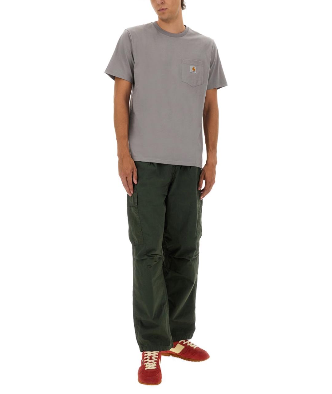 CARHARTT WIP Хаки хлопковые прямые джинсы, фото 2