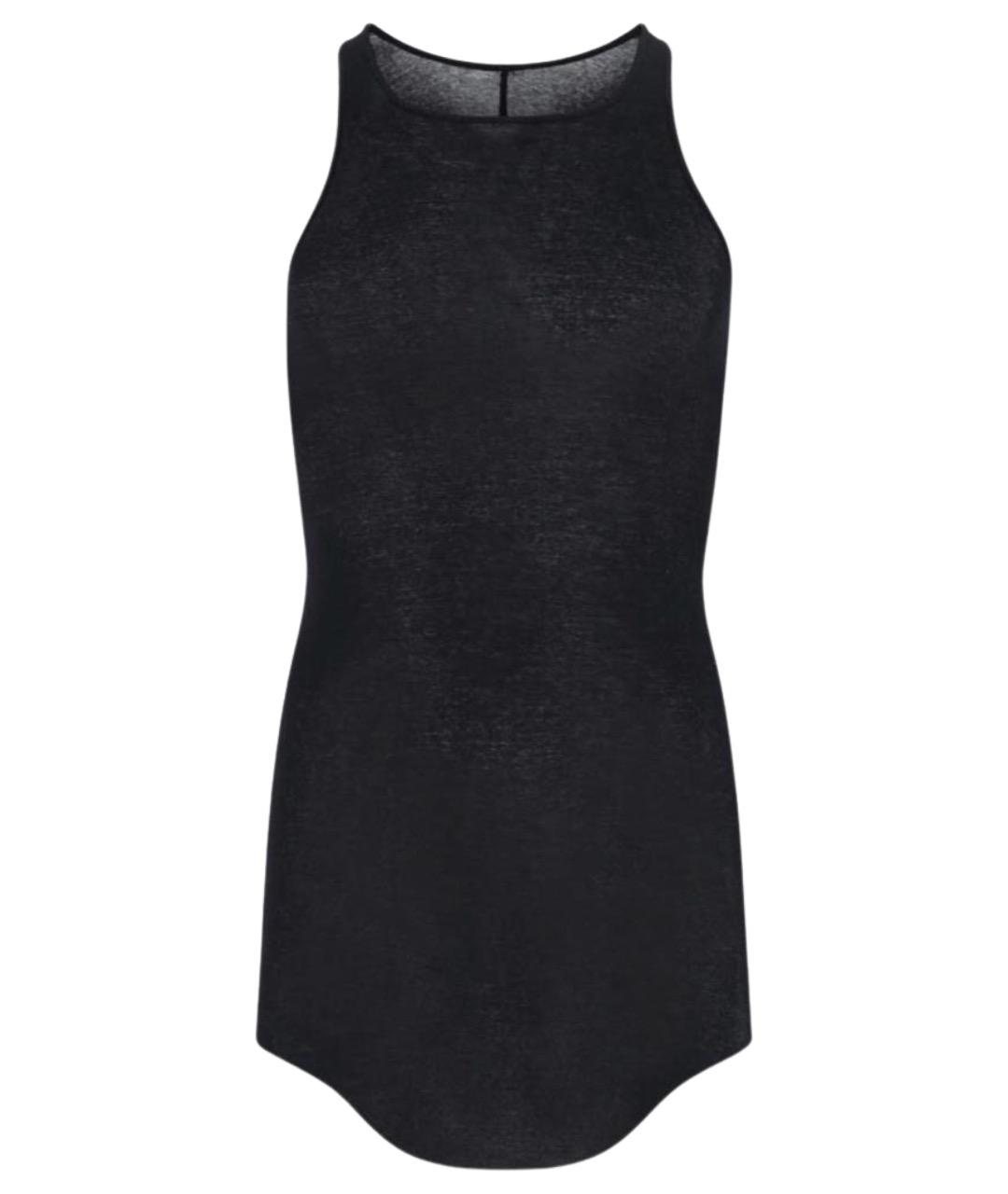 RICK OWENS Черная хлопковая майка, фото 1