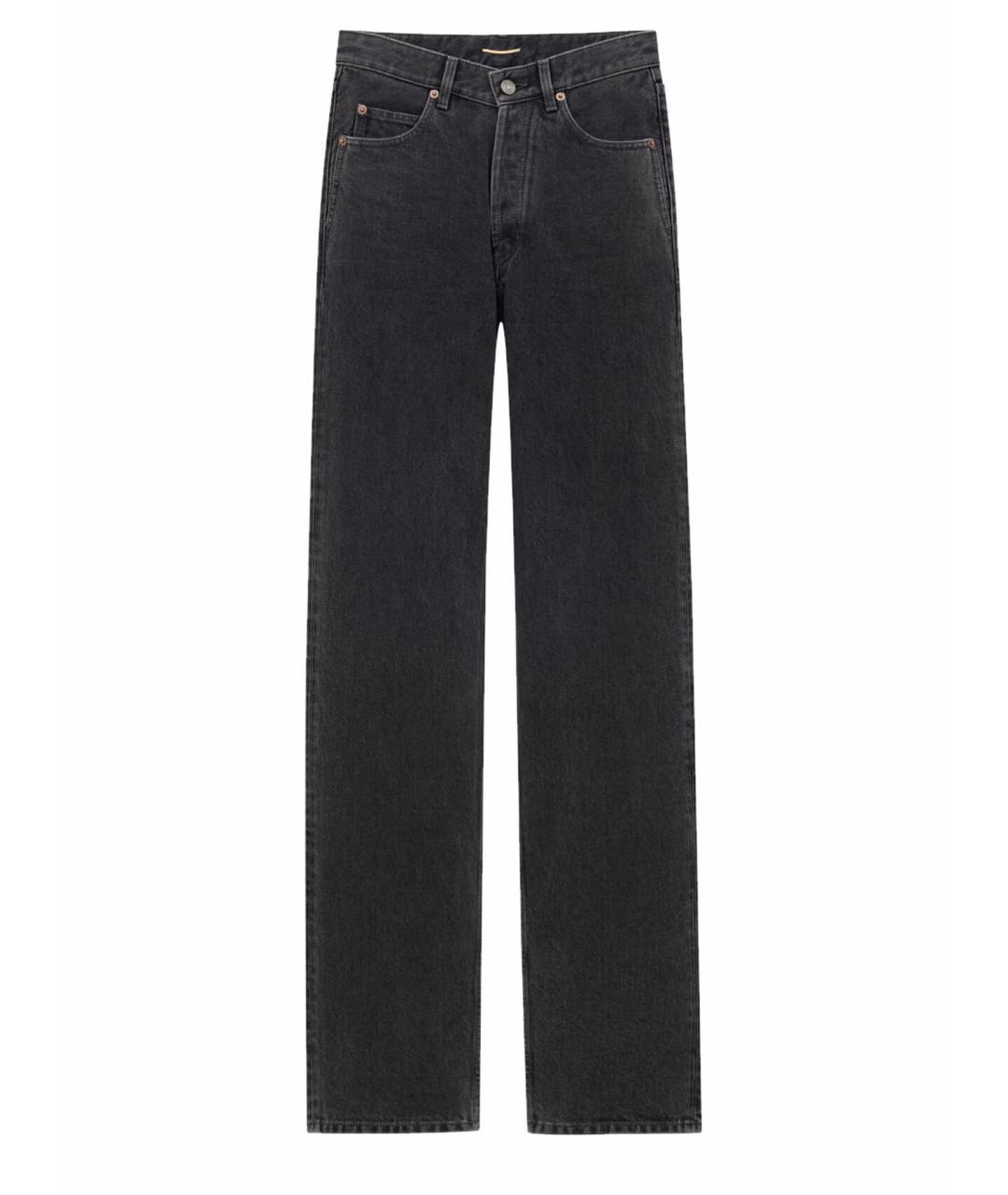 SAINT LAURENT Черные хлопковые прямые джинсы, фото 1
