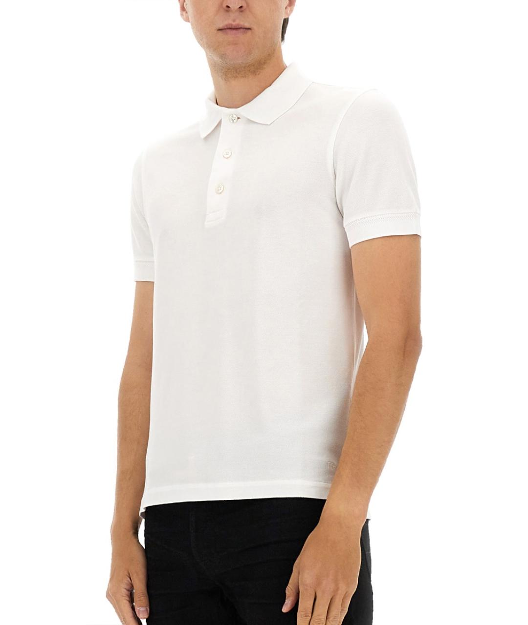 TOM FORD Белое поло с коротким рукавом, фото 4