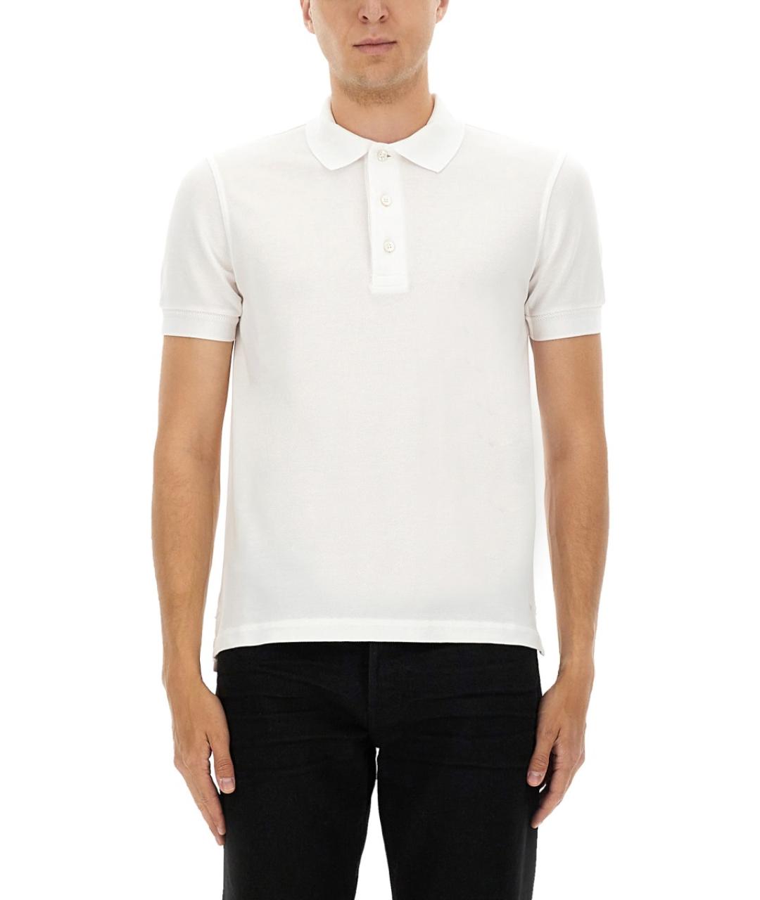 TOM FORD Белое поло с коротким рукавом, фото 5