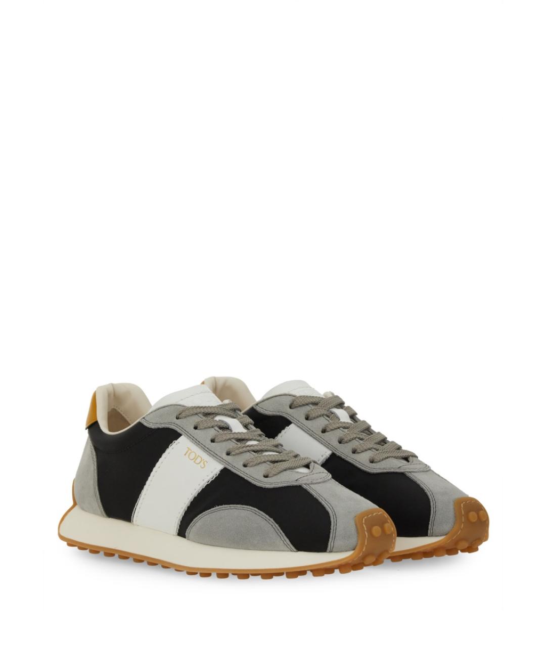 TOD'S Серые кожаные кроссовки, фото 2
