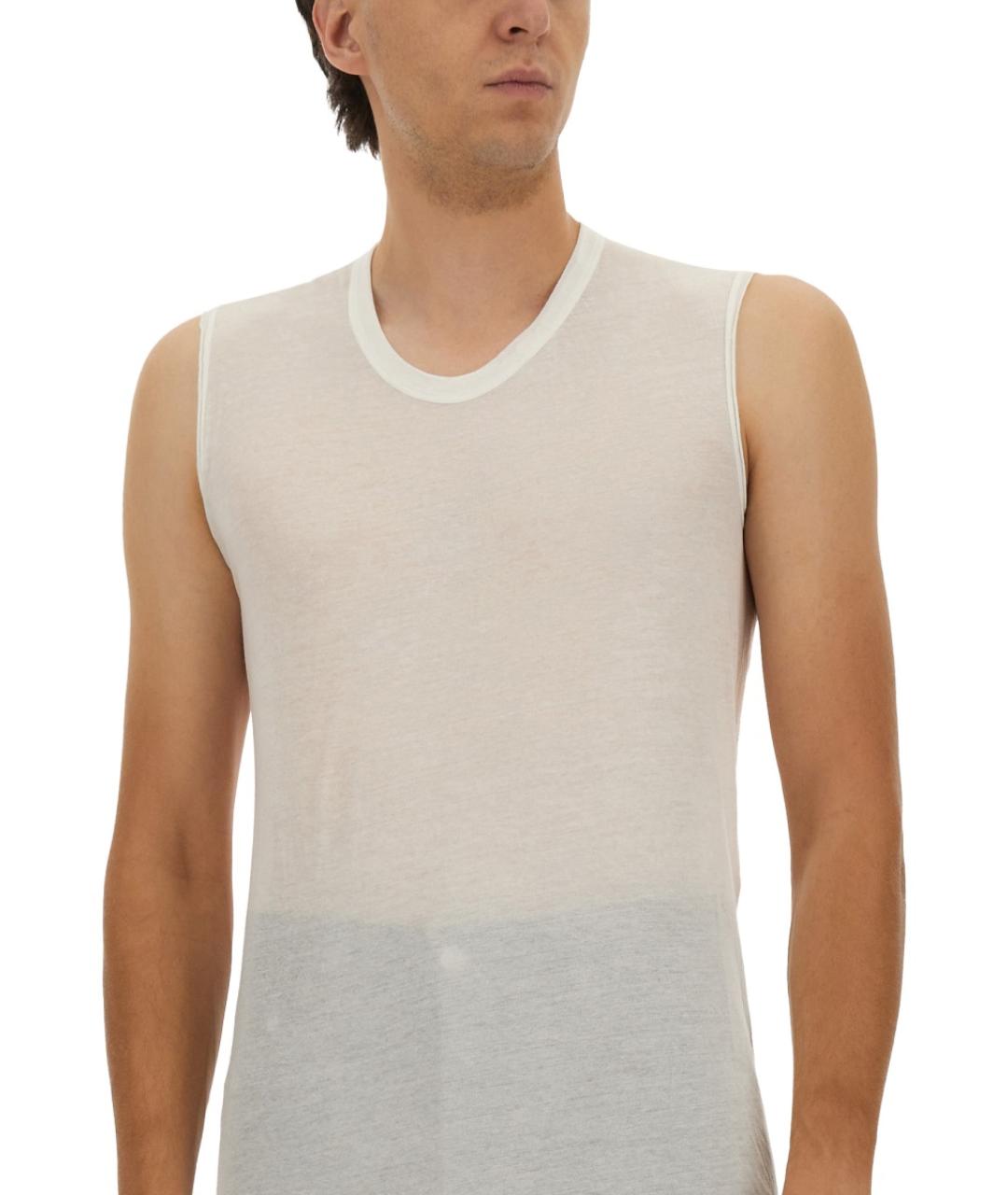 RICK OWENS Белая хлопковая майка, фото 4