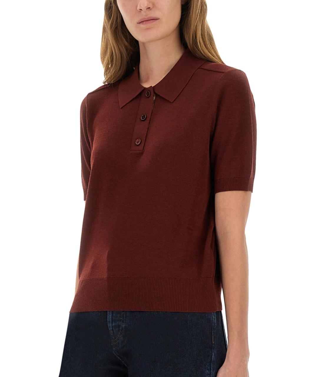 BURBERRY Бордовый шерстяной джемпер / свитер, фото 5