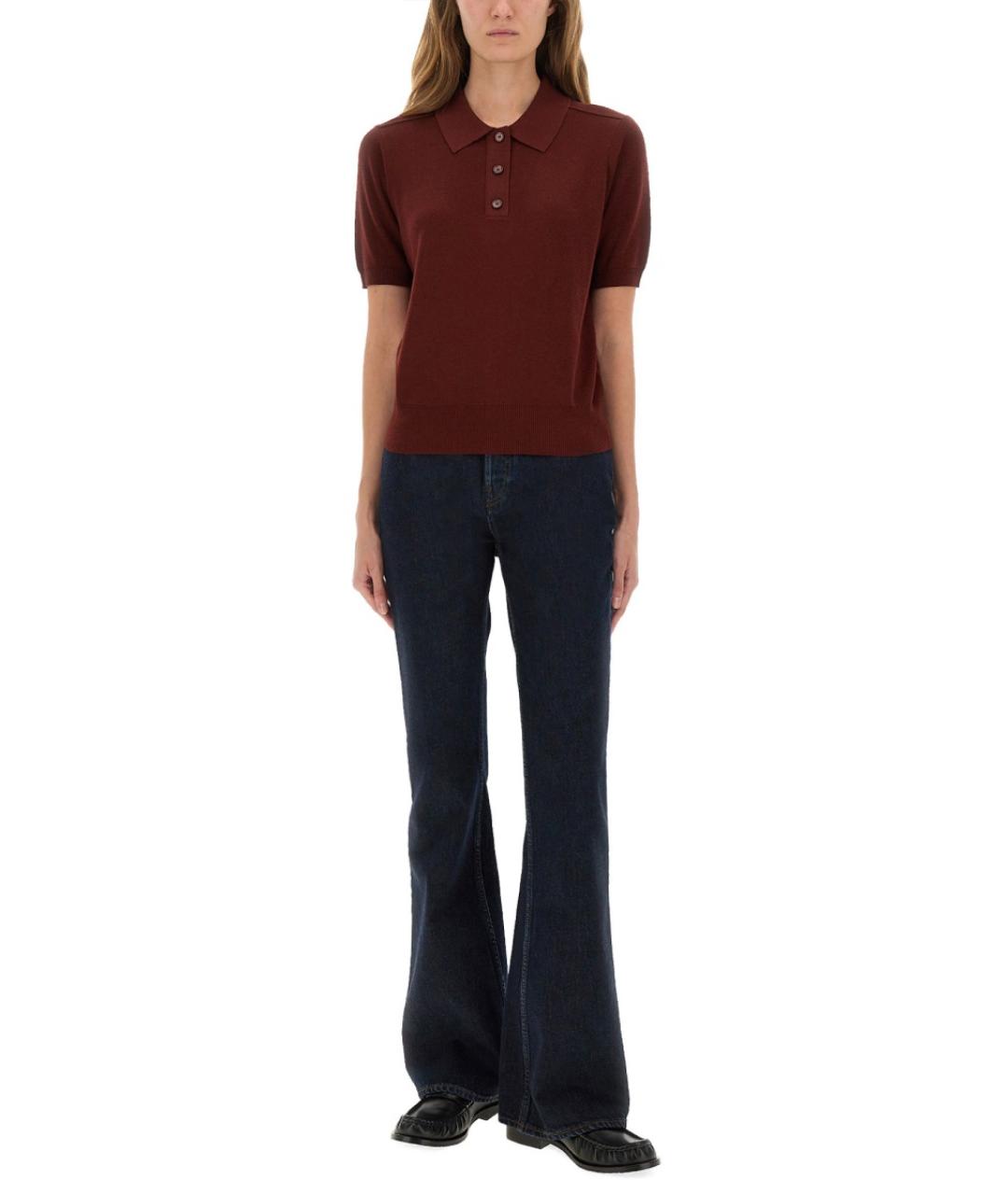 BURBERRY Бордовый шерстяной джемпер / свитер, фото 3