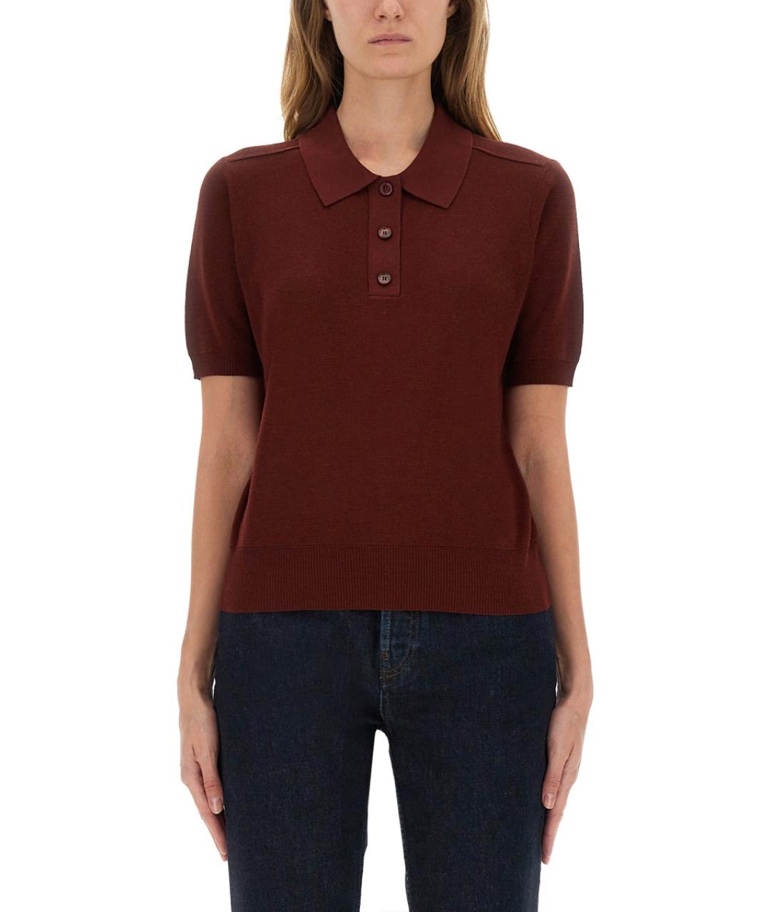 BURBERRY Бордовый шерстяной джемпер / свитер, фото 2