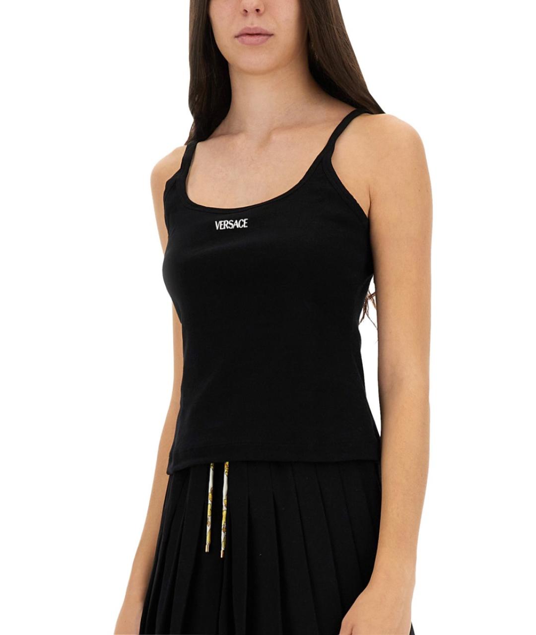 VERSACE Черная хлопковая майка, фото 5