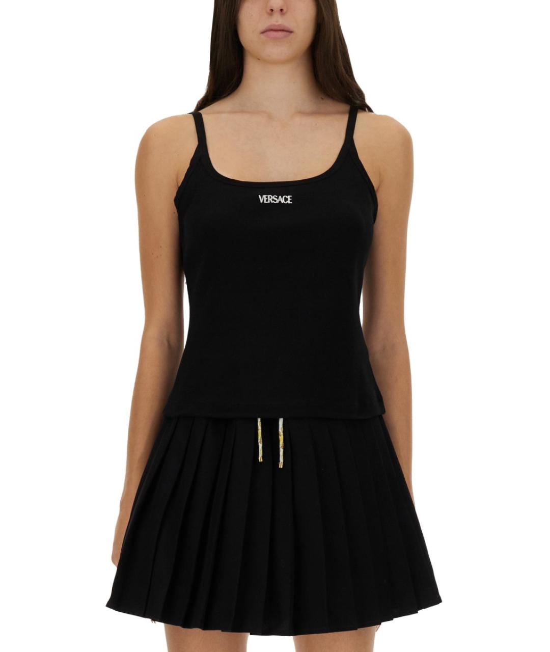 VERSACE Черная хлопковая майка, фото 2