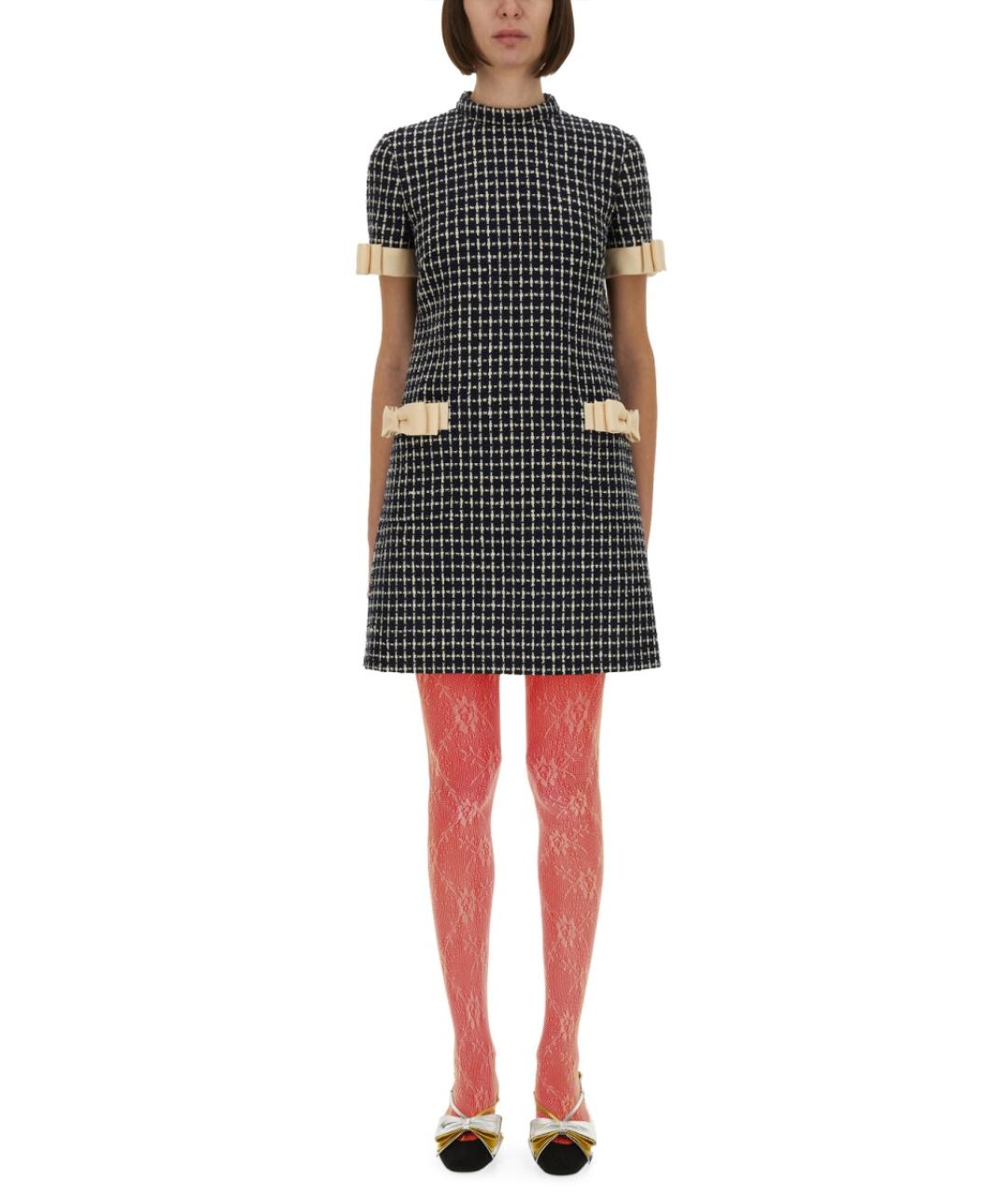 VALENTINO Синее шерстяное повседневное платье, фото 2