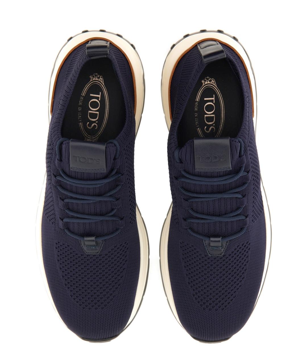 TOD'S Синие текстильные низкие кроссовки / кеды, фото 6