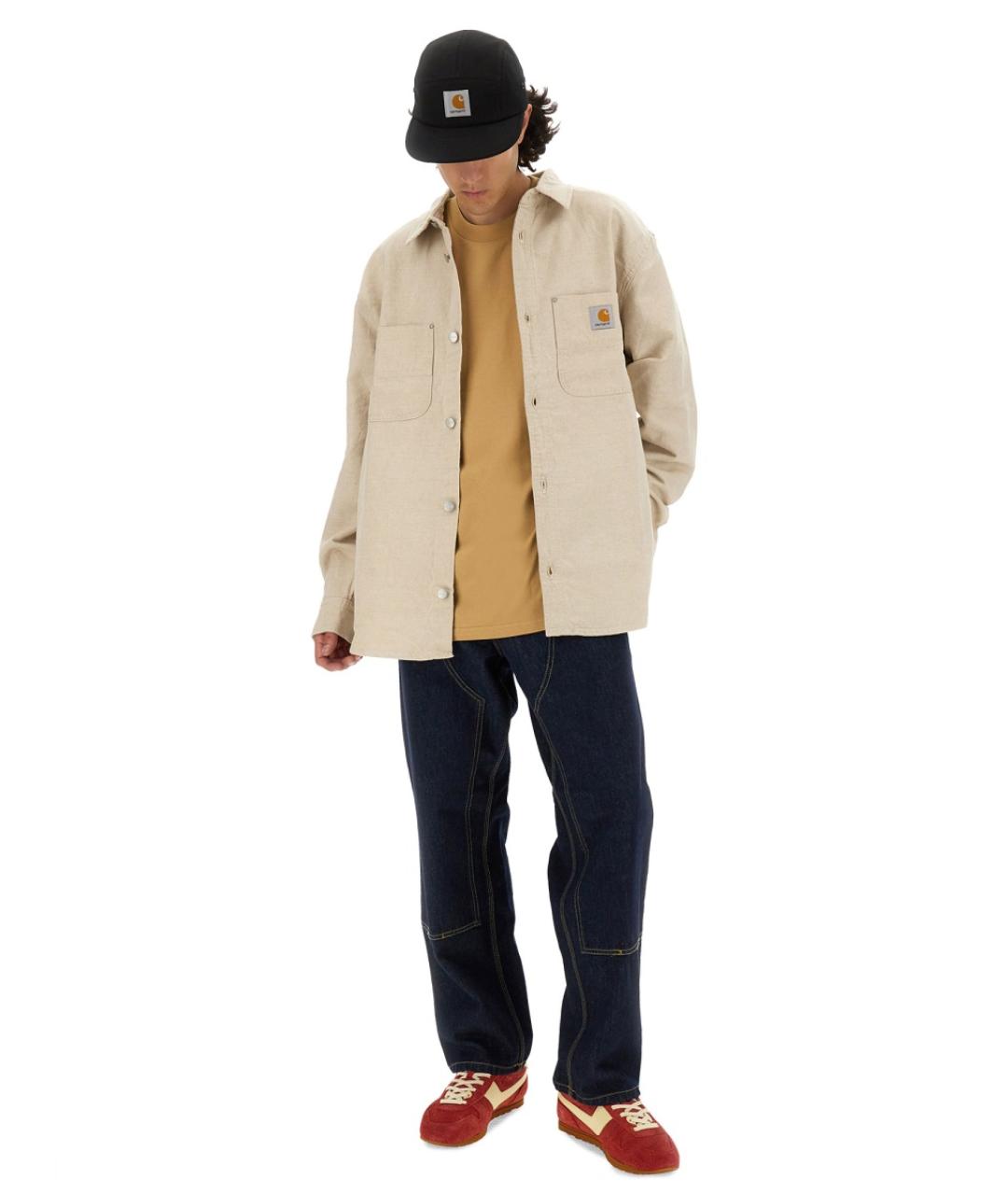 CARHARTT WIP Бежевая хлопковая кэжуал рубашка, фото 3