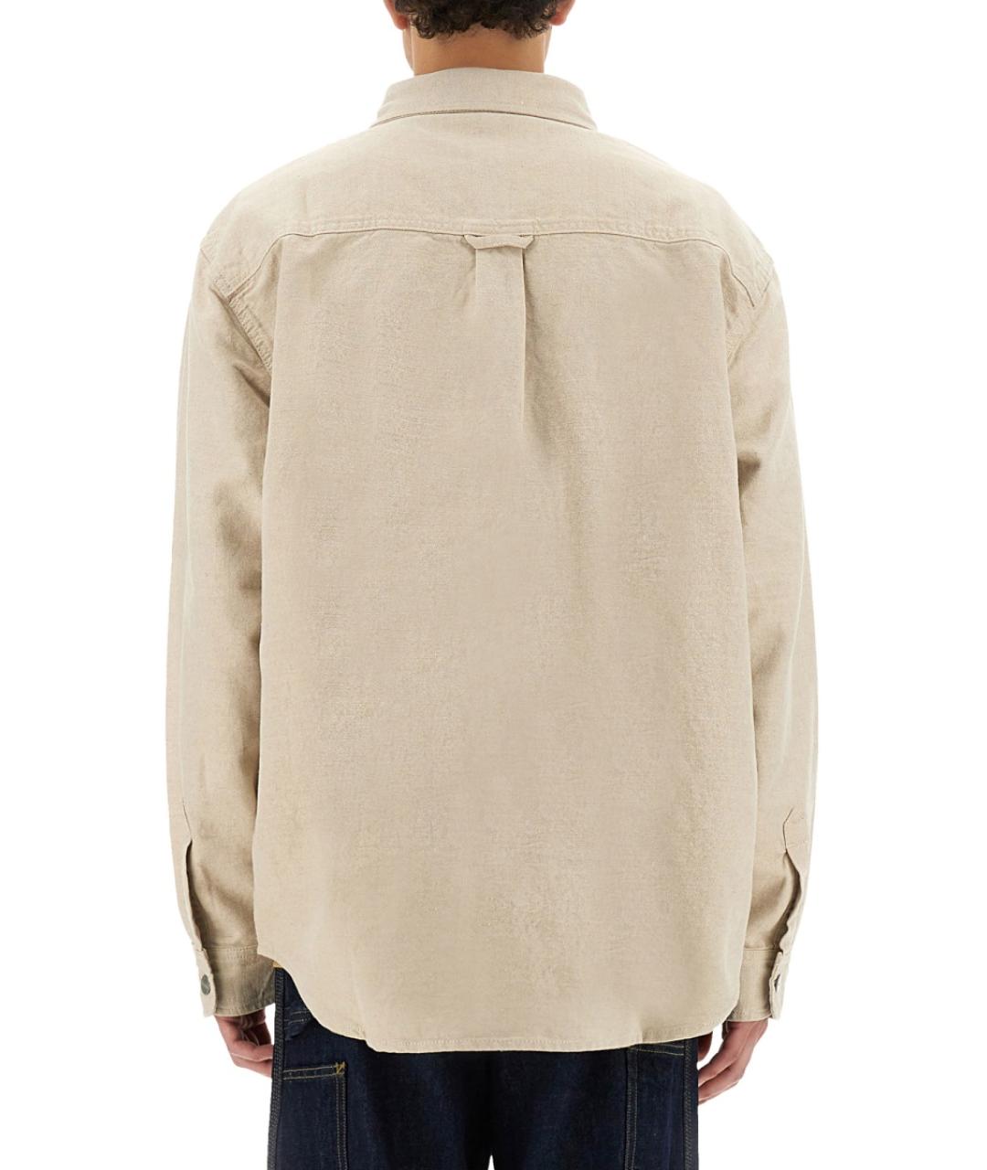 CARHARTT WIP Бежевая хлопковая кэжуал рубашка, фото 4