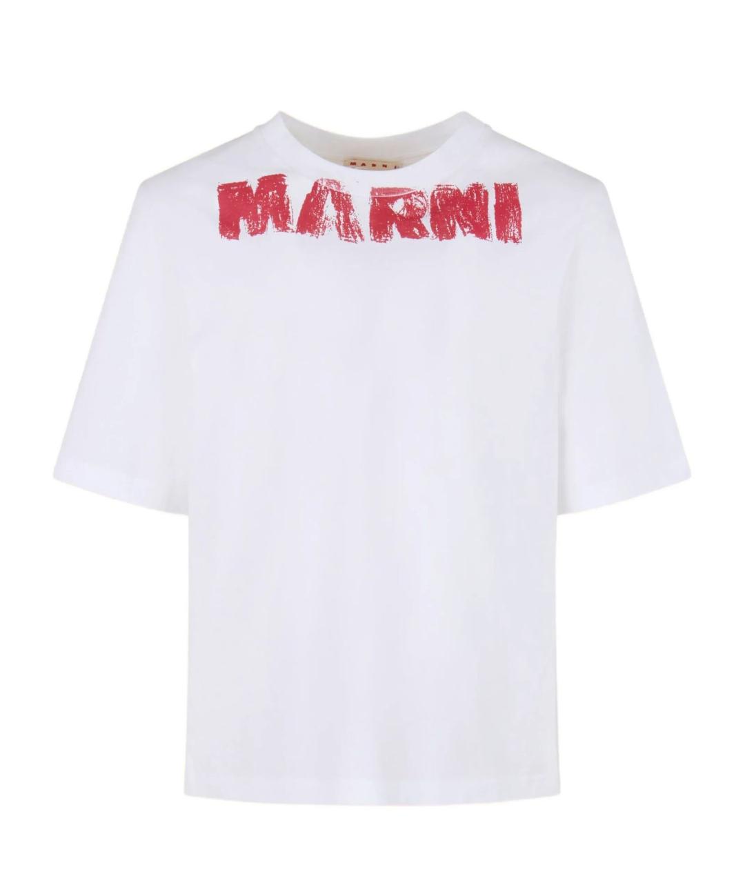 MARNI Белая хлопковая футболка, фото 1