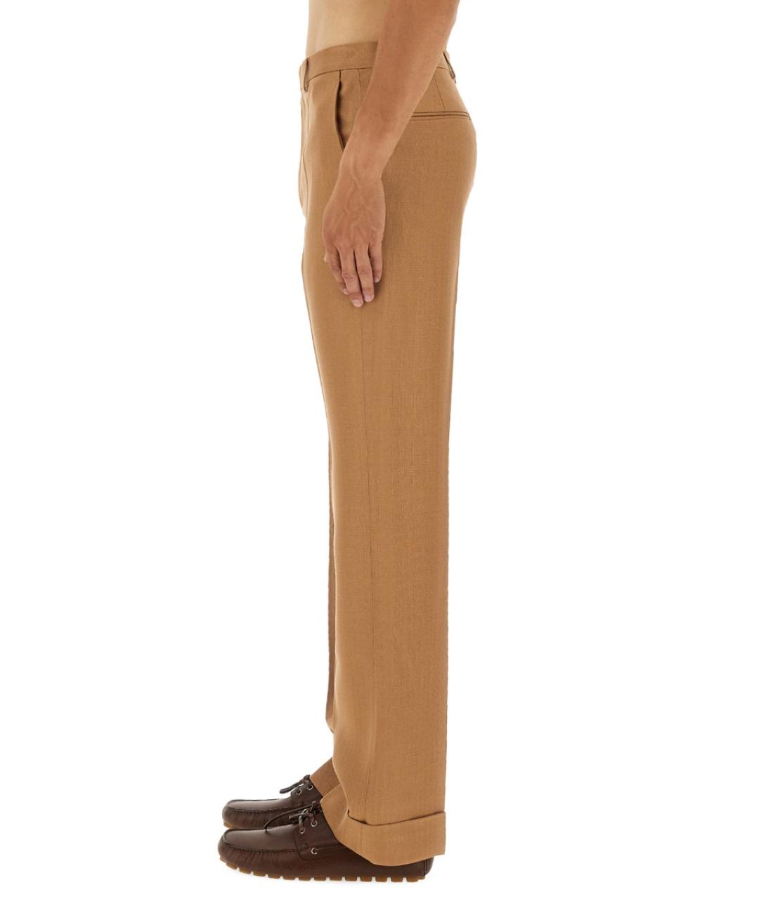 VALENTINO Бежевые вискозные повседневные брюки, фото 4