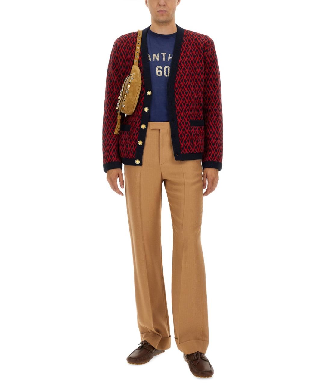 VALENTINO Бежевые вискозные повседневные брюки, фото 2