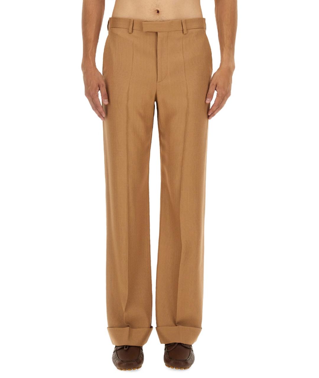 VALENTINO Бежевые вискозные повседневные брюки, фото 5