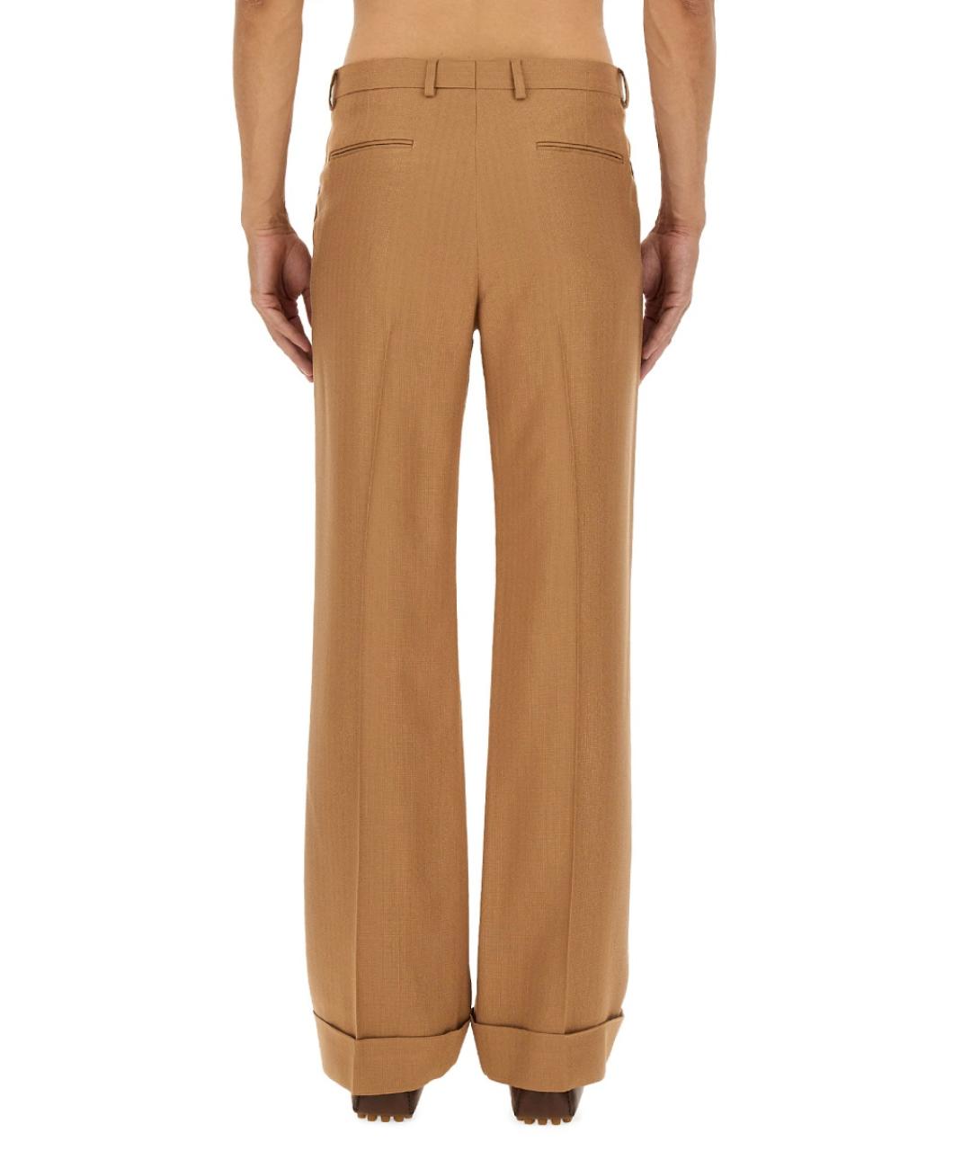 VALENTINO Бежевые вискозные повседневные брюки, фото 3
