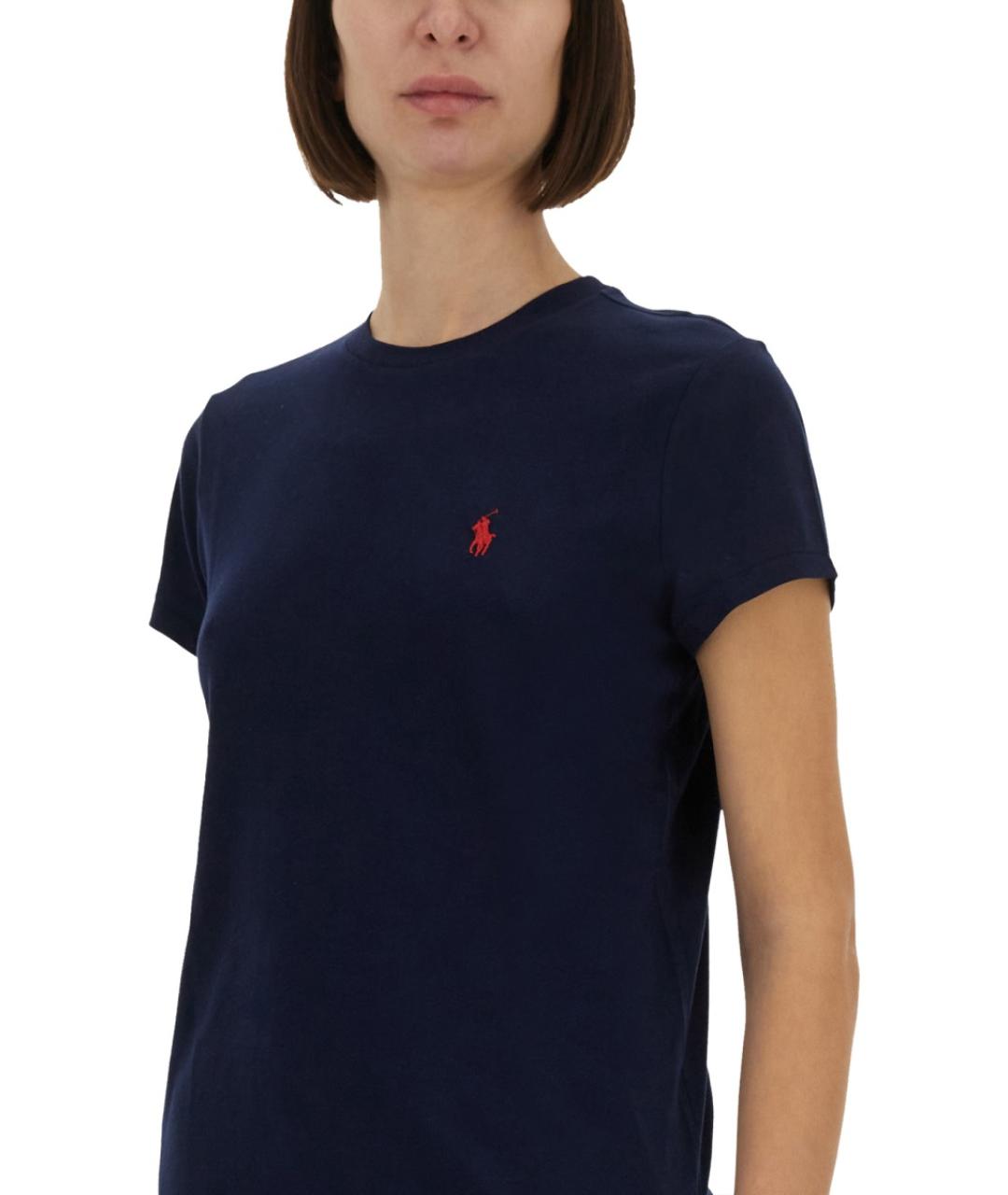 POLO RALPH LAUREN Синяя хлопковая футболка, фото 4