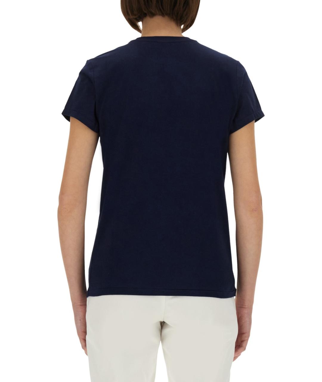 POLO RALPH LAUREN Синяя хлопковая футболка, фото 3