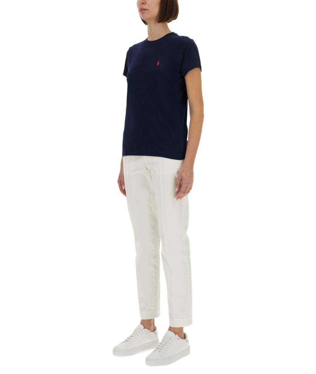 POLO RALPH LAUREN Синяя хлопковая футболка, фото 2