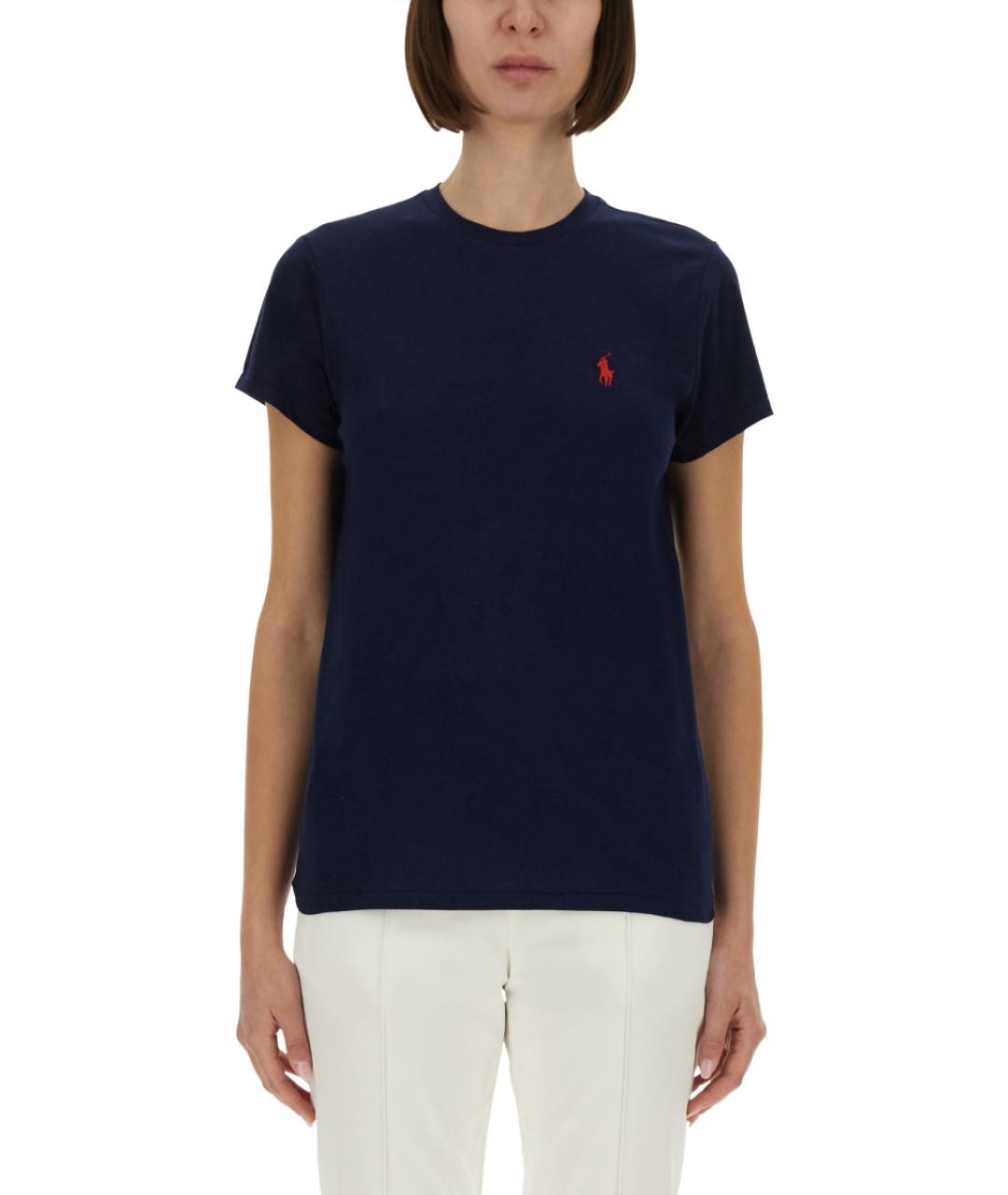 POLO RALPH LAUREN Синяя хлопковая футболка, фото 5