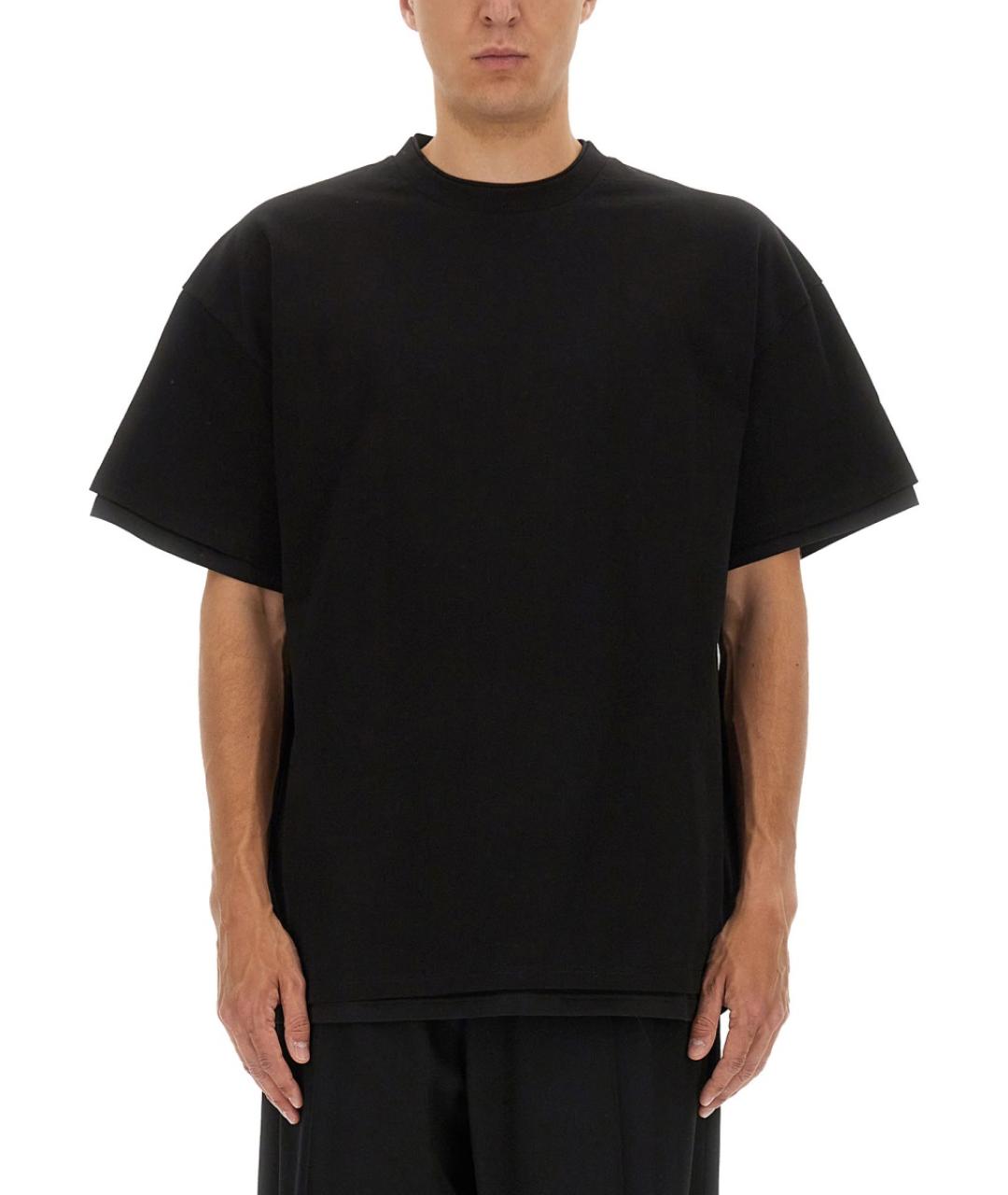 JIL SANDER Черная хлопковая футболка, фото 5