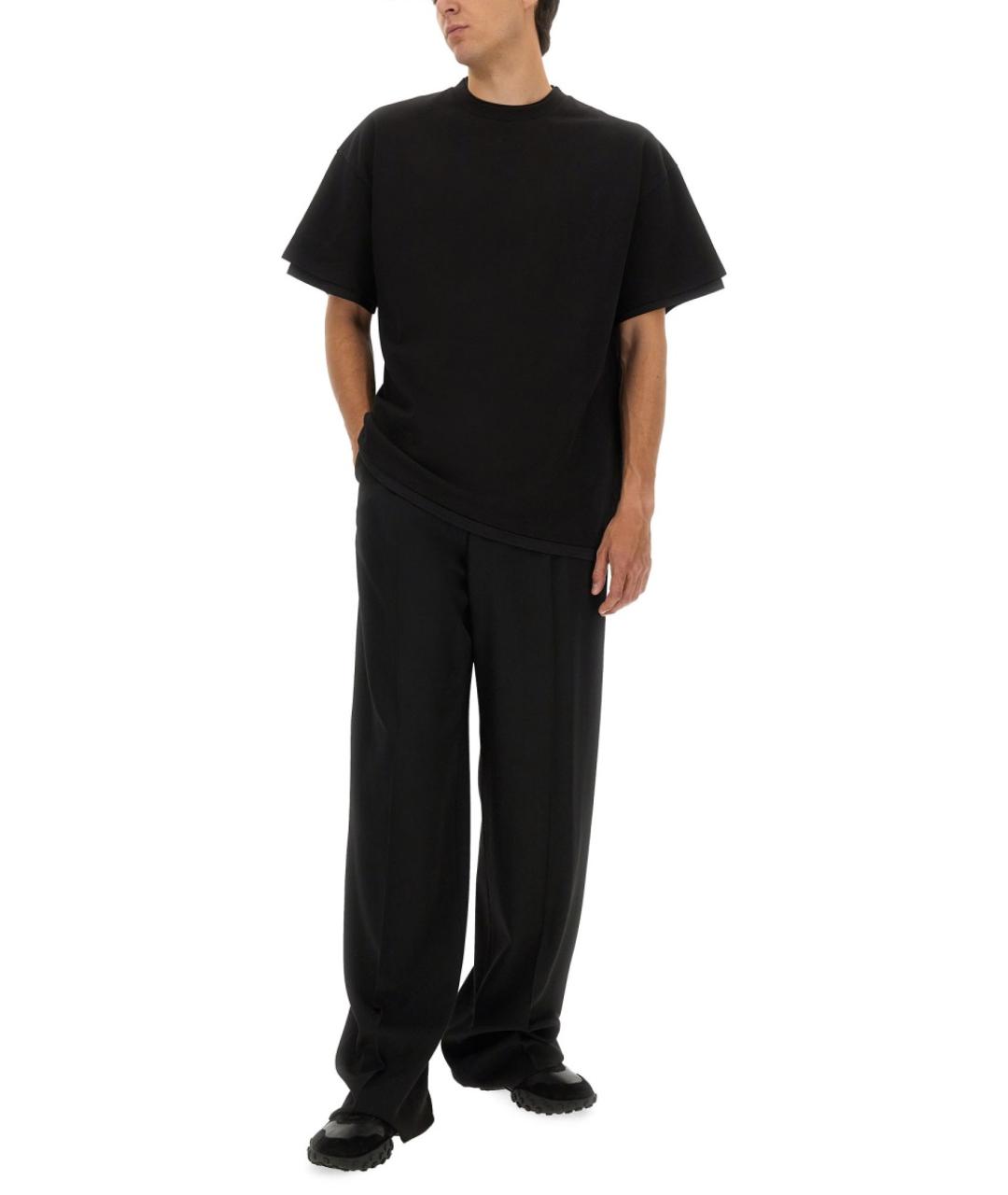 JIL SANDER Черная хлопковая футболка, фото 2