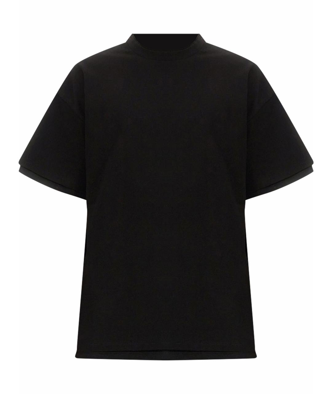 JIL SANDER Черная хлопковая футболка, фото 1