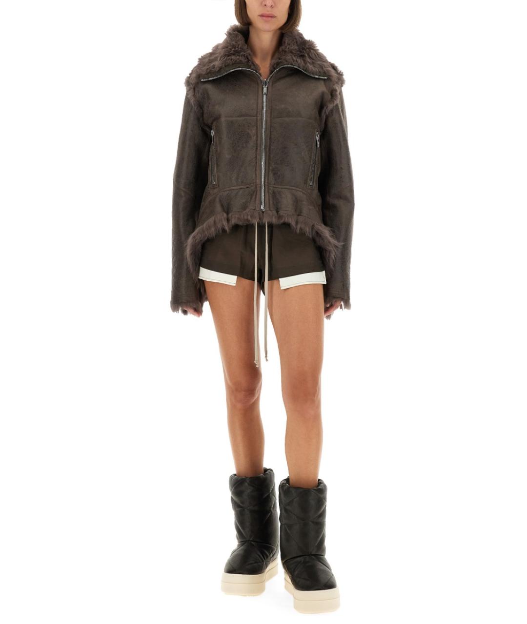RICK OWENS Коричневая меховая дубленка, фото 3