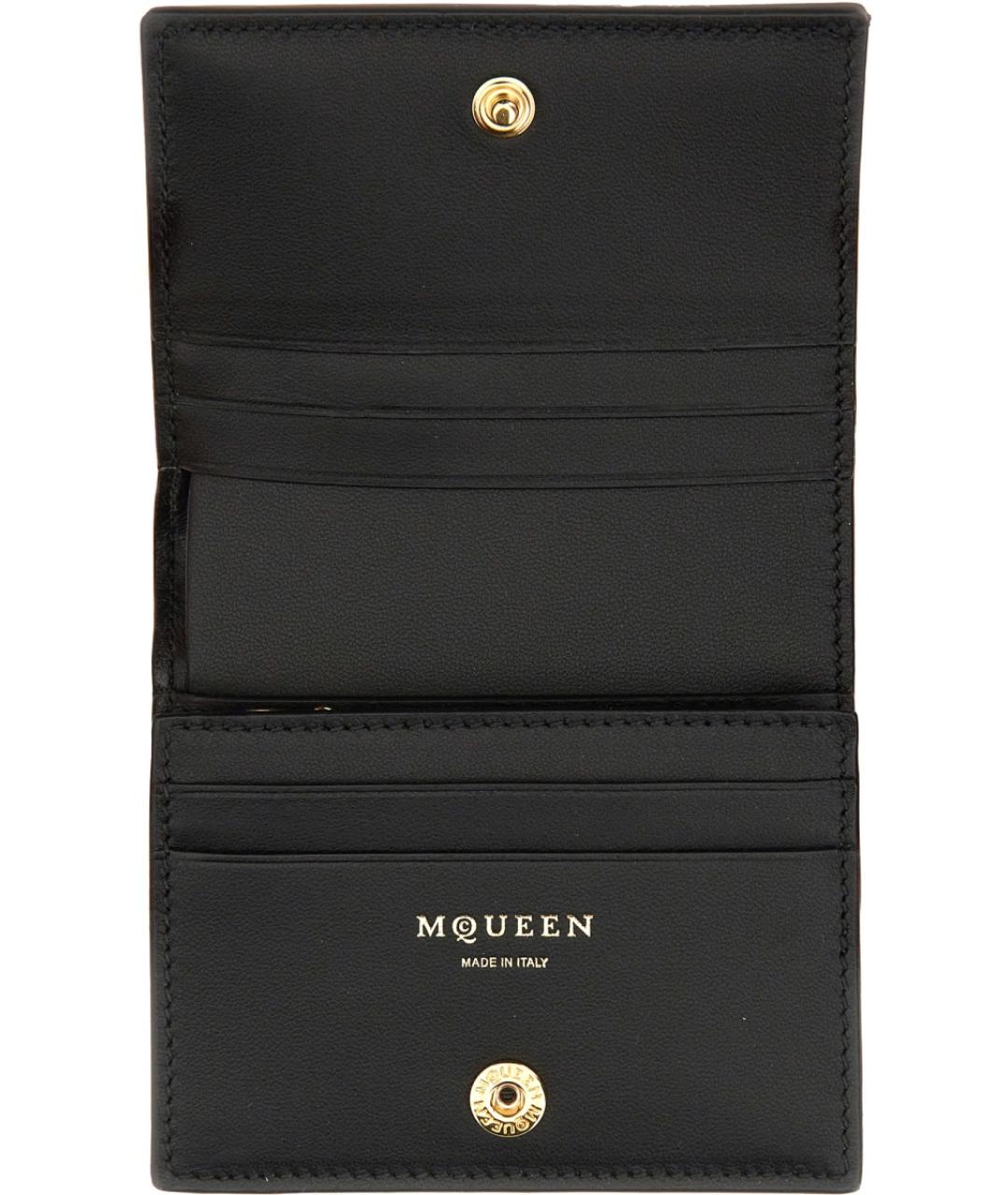 ALEXANDER MCQUEEN Черный кожаный кошелек, фото 3
