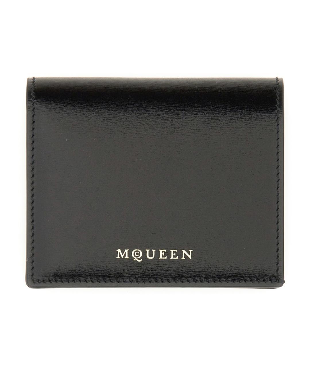 ALEXANDER MCQUEEN Черный кожаный кошелек, фото 1