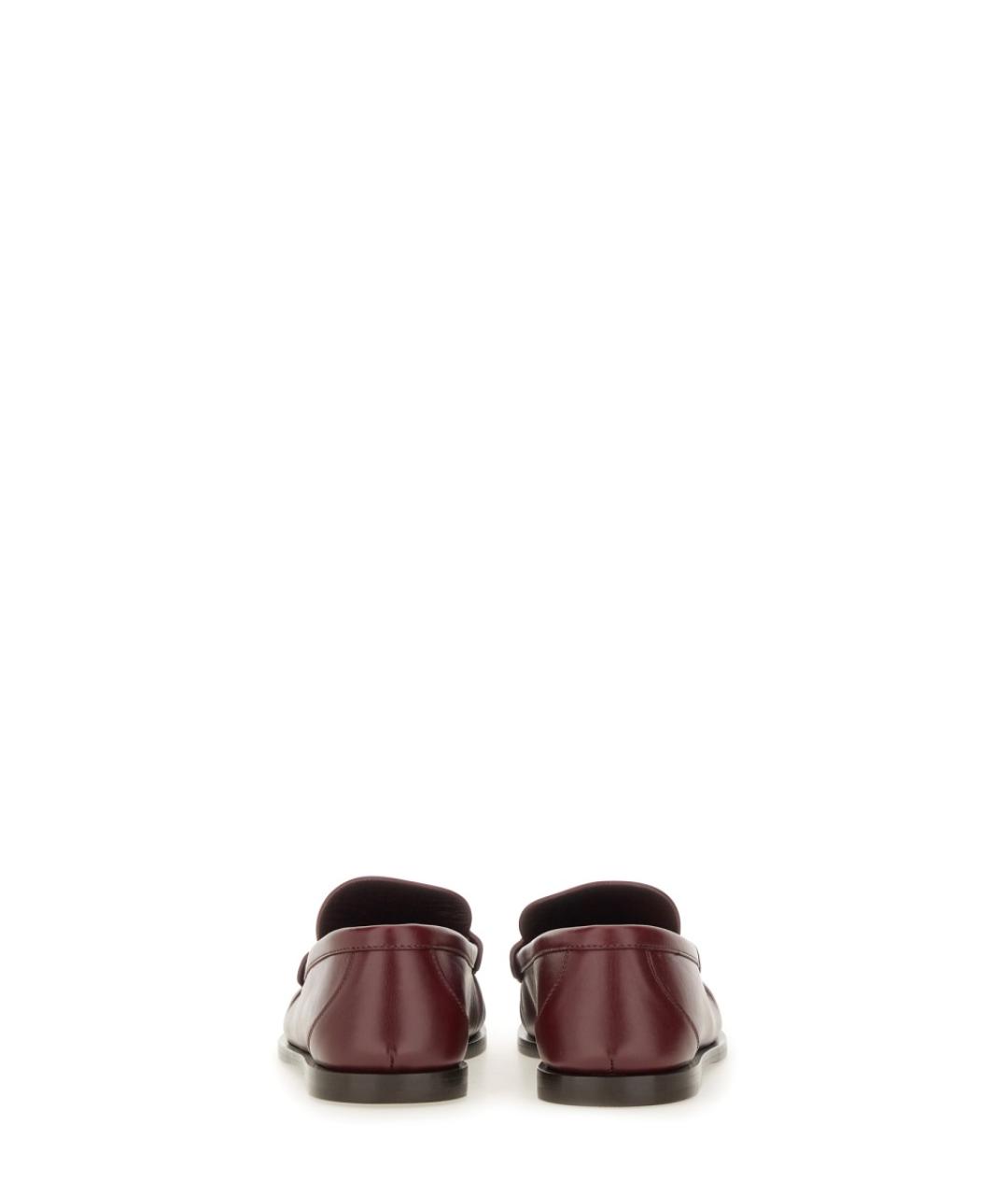 SAINT LAURENT Бордовые кожаные лоферы, фото 3