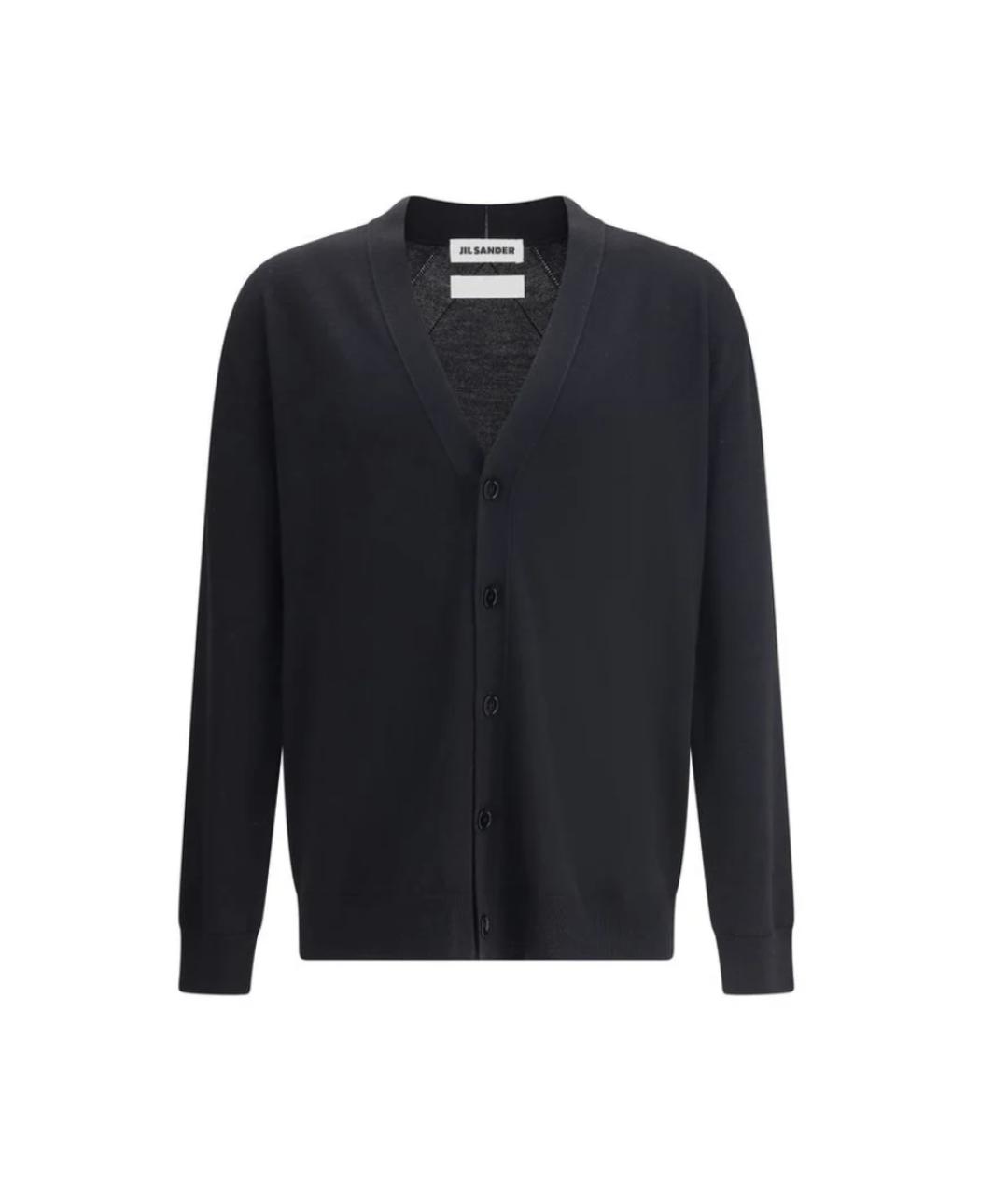 JIL SANDER Черный шерстяной кардиган, фото 1