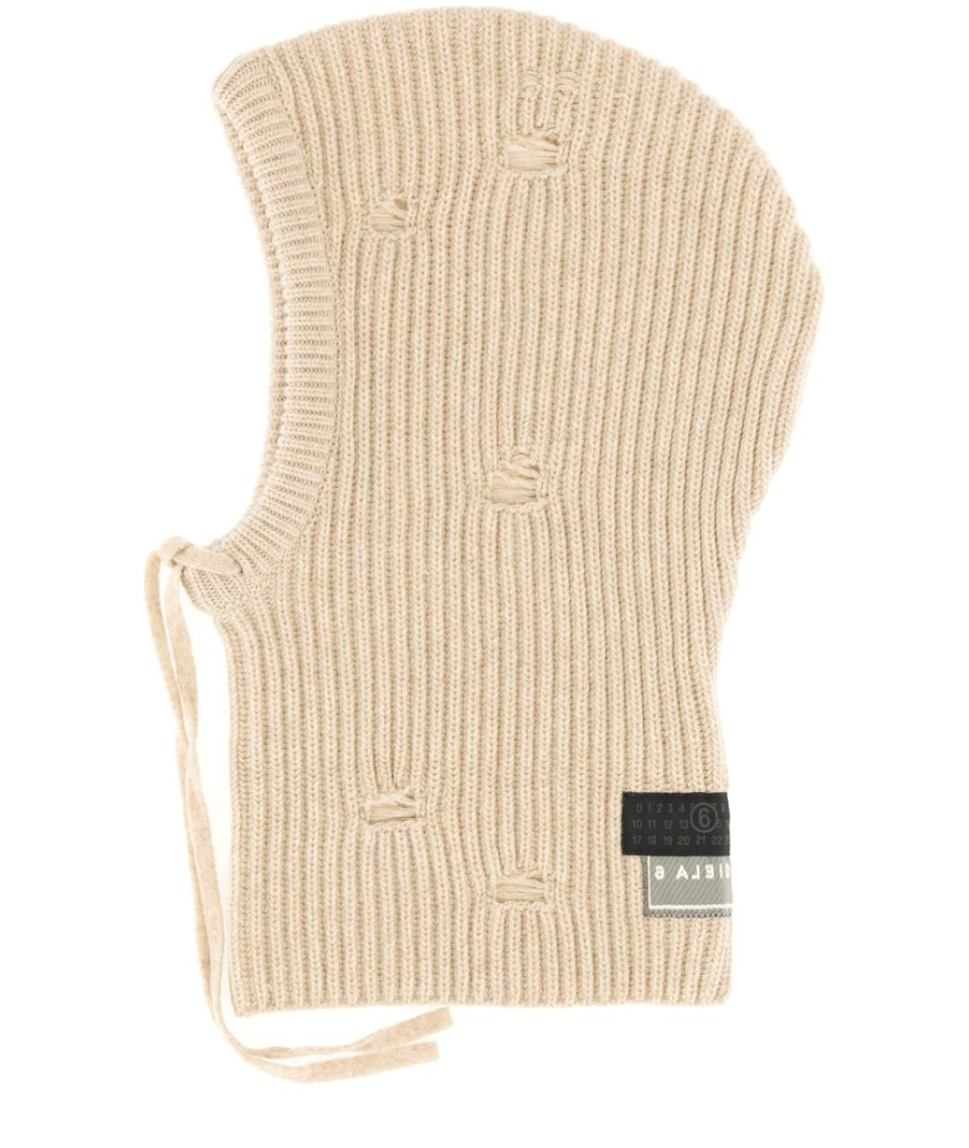 MM6 MAISON MARGIELA Бежевая шерстяная шапка, фото 1
