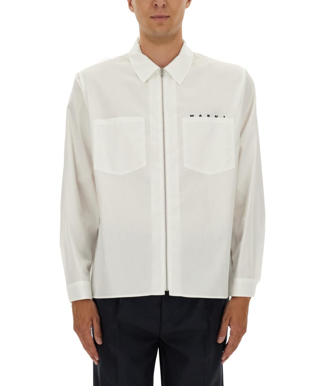 MARNI Белая хлопковая кэжуал рубашка, фото 2