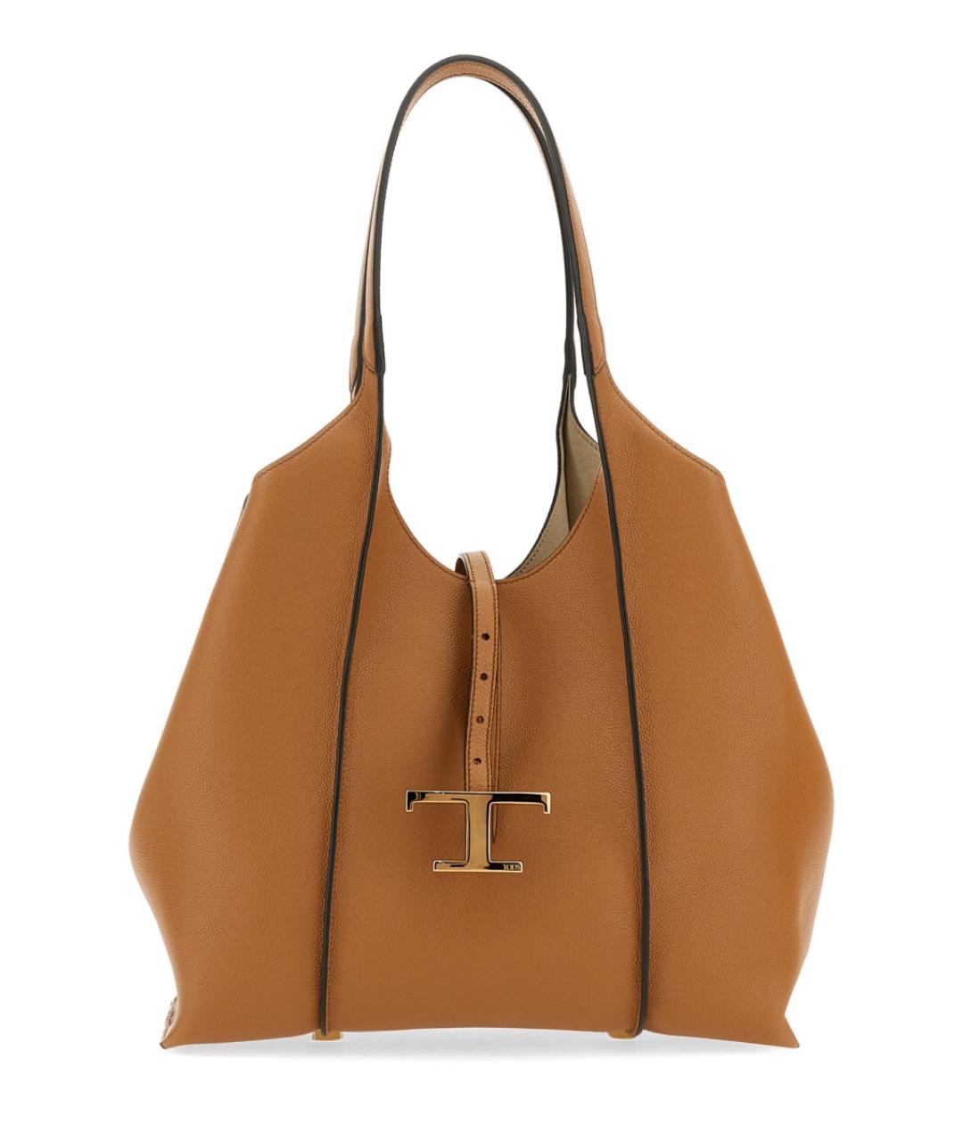 TOD'S Коричневая кожаная сумка тоут, фото 1