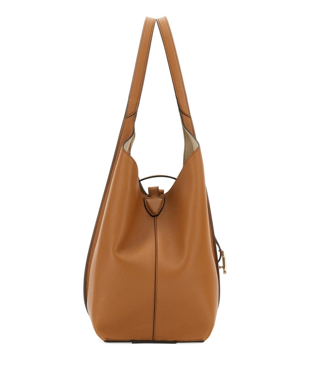TOD'S Коричневая кожаная сумка тоут, фото 4
